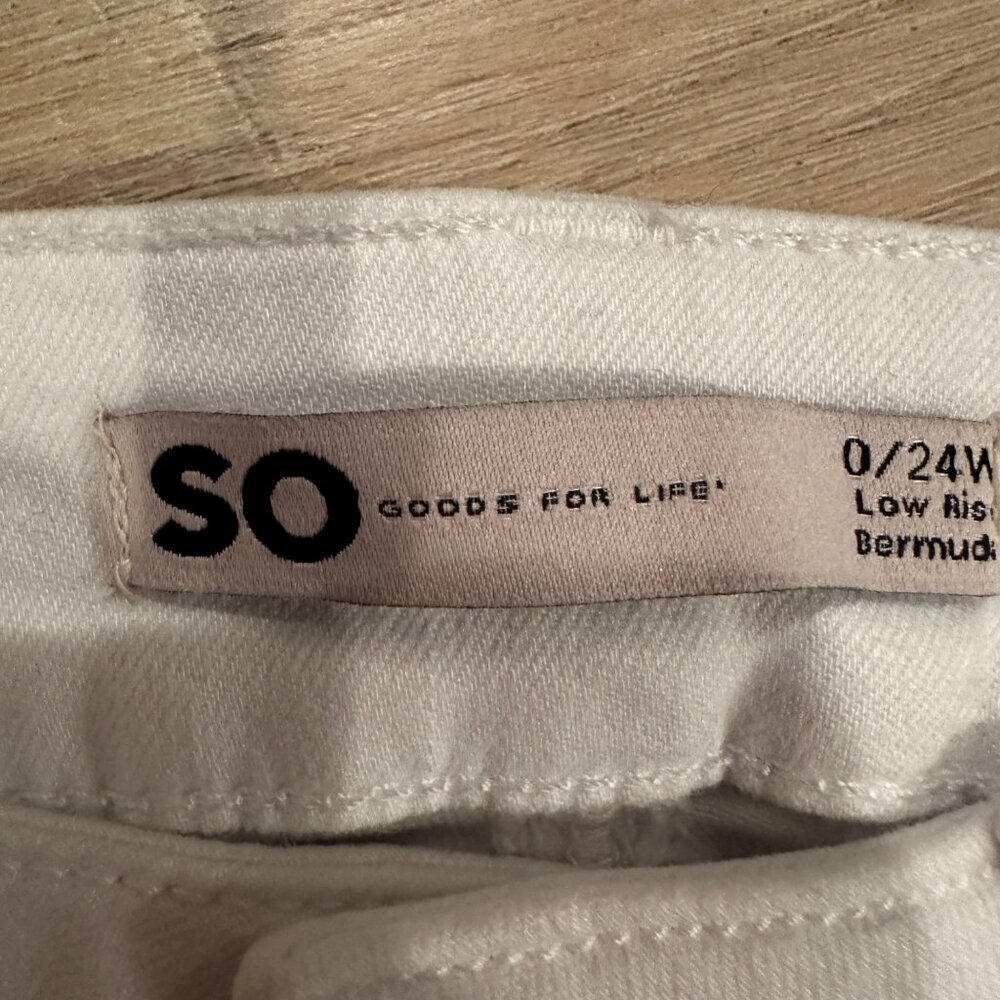 SO LOW RISE BERMUDA SHORTS WHITE NEW 0/24 - Picture 6 of 7